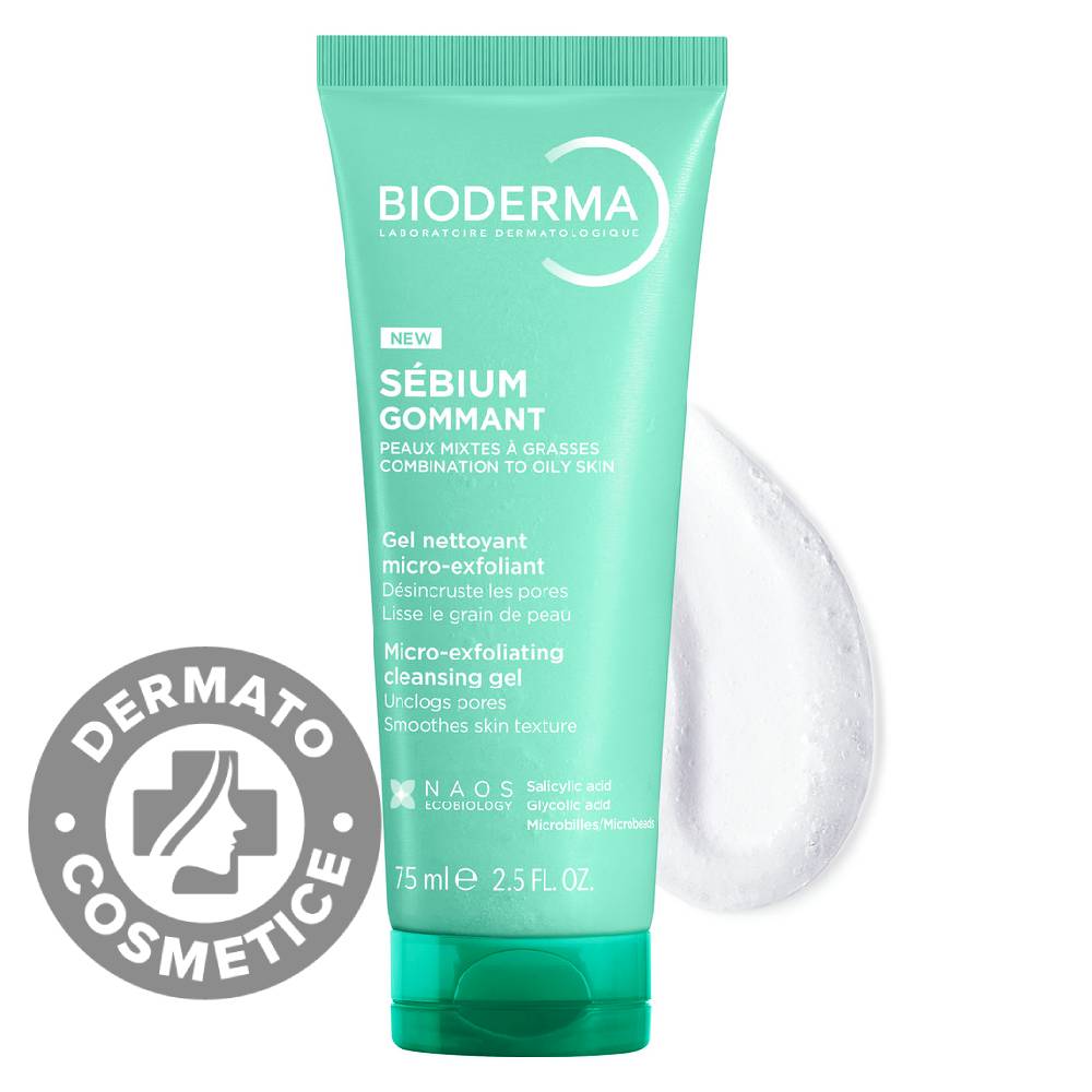 Gel exfoliant pentru curatarea tenului predispus la imperfectiuni Sebium, 75ml, Bioderma