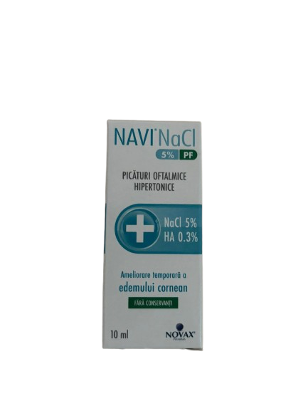 Picaturi oftalmice hipertonice Navi NaCl 5% PF, 10ml, Novax Pharma