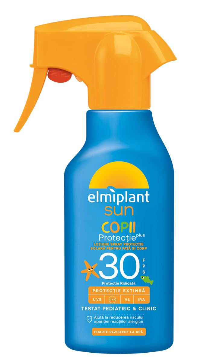 Lotiune spray cu protectie solara pentru copii SPF30 Sun, 200ml, Elmiplant
