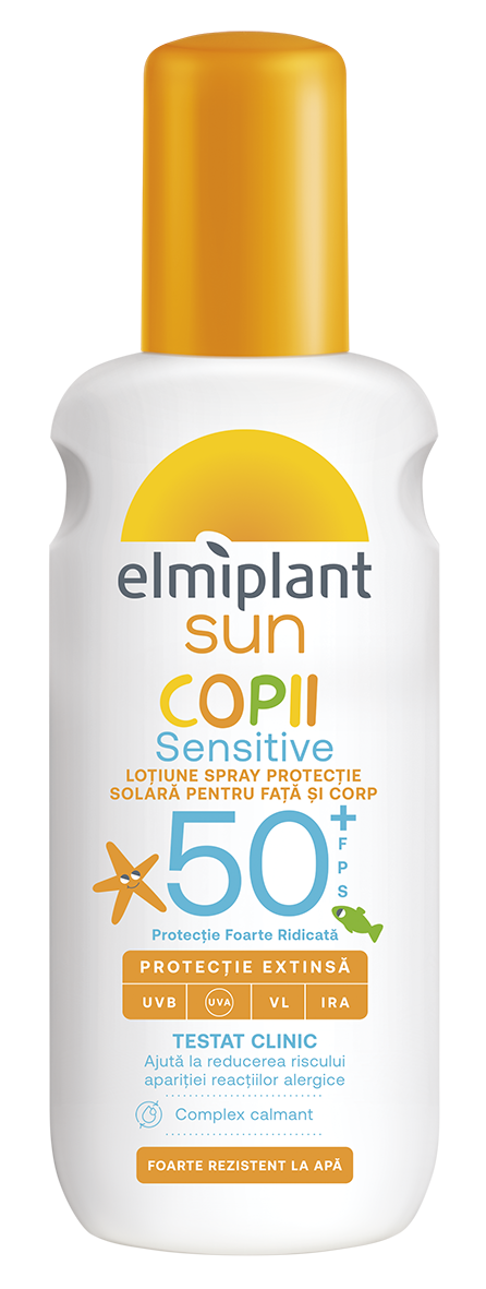 Lotiune pentru copii cu protectie solara SPF50+ Sensitive Sun, 200ml, Elmiplant