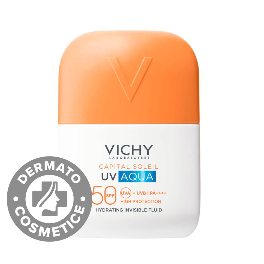 Fluid invizibil hidratant SPF 50 Capital Soleil UV AQUA, 50ml, Vichy