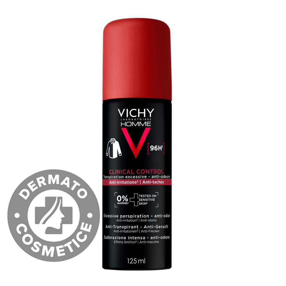 Antiperspirant impotriva mirosurilor neplacute 96H pentru barbati Clinical Control, 125ml, Vichy