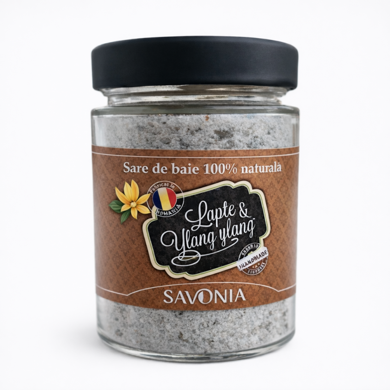 Sare de baie cu lapte si Ylang Ylang, 350g, Savonia