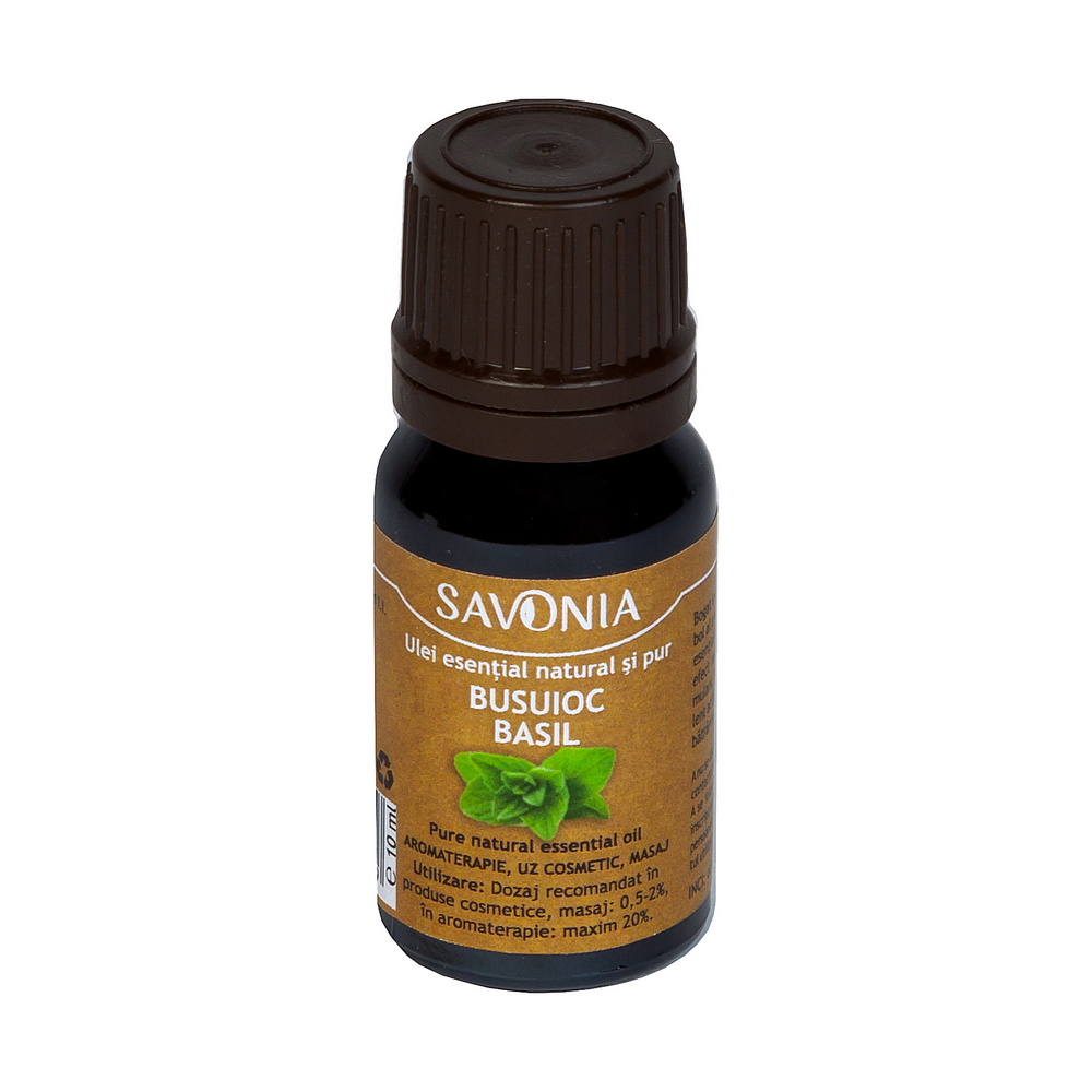 Ulei esential natural si pur de busuioc, 10ml, Savonia
