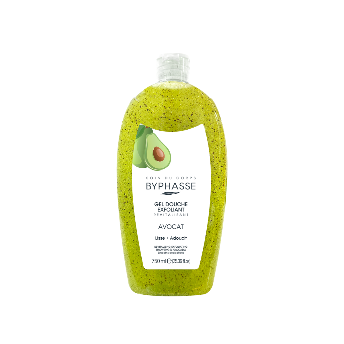 Gel de dus exfoliant cu Avocado, 750ml, Byphasse