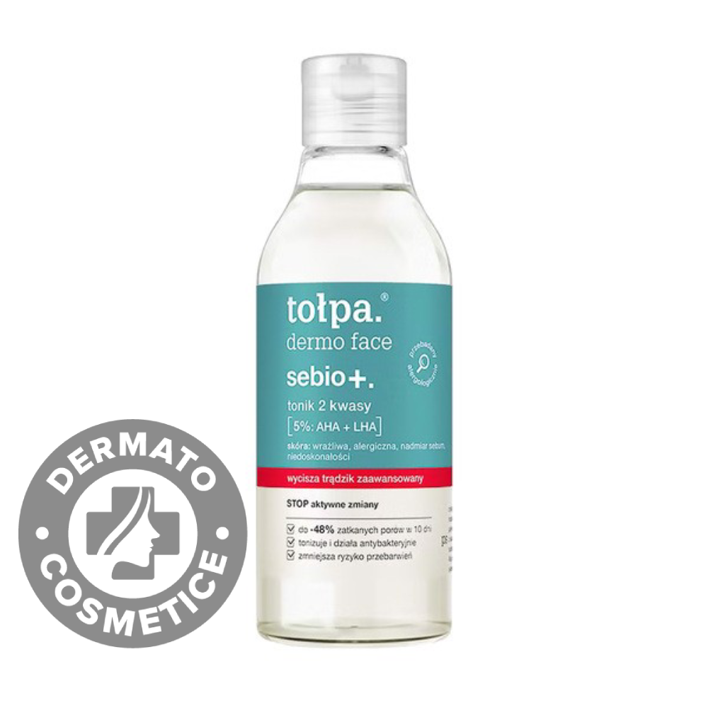 Toner cu AHA + LHA pentru ten gras si acneic Dermo Face Sebio+, 200ml, Tołpa