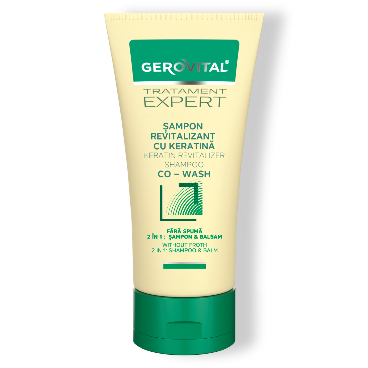 Șampon Si Balsam 2 In 1 Revitalizant Co-wash Cu Keratină, Gerovital Tratament Expert, 150 Ml