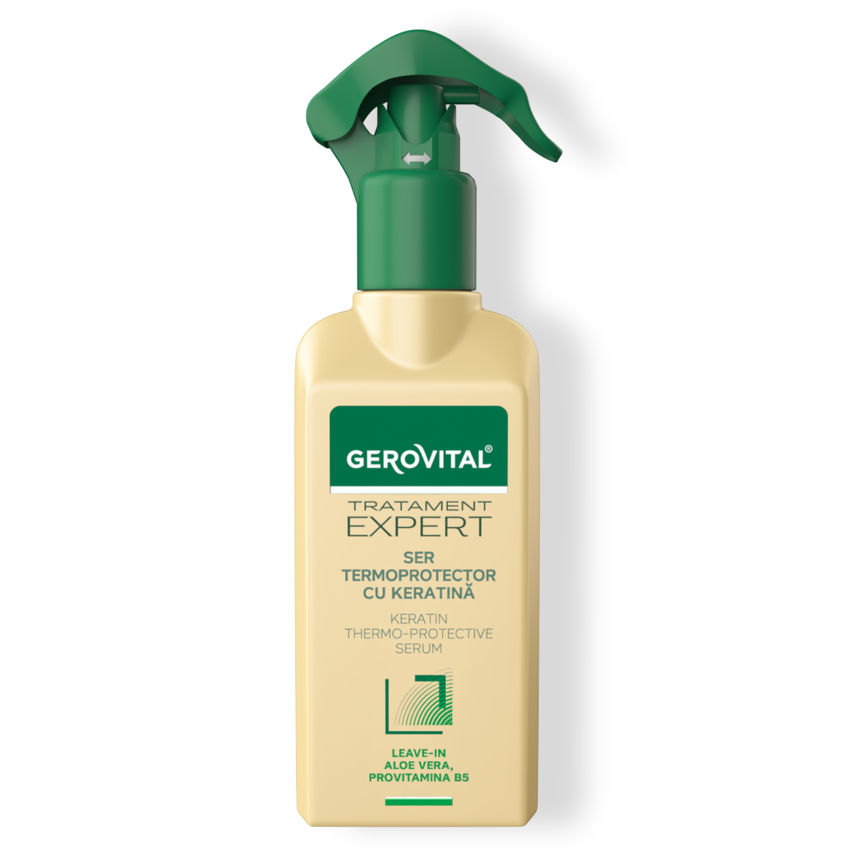 Ser Cu Keratină Pentru Protecția Termică A Firul De Păr Pnă La 200 Grade, Gerovital Tratament Expert, 150 Ml