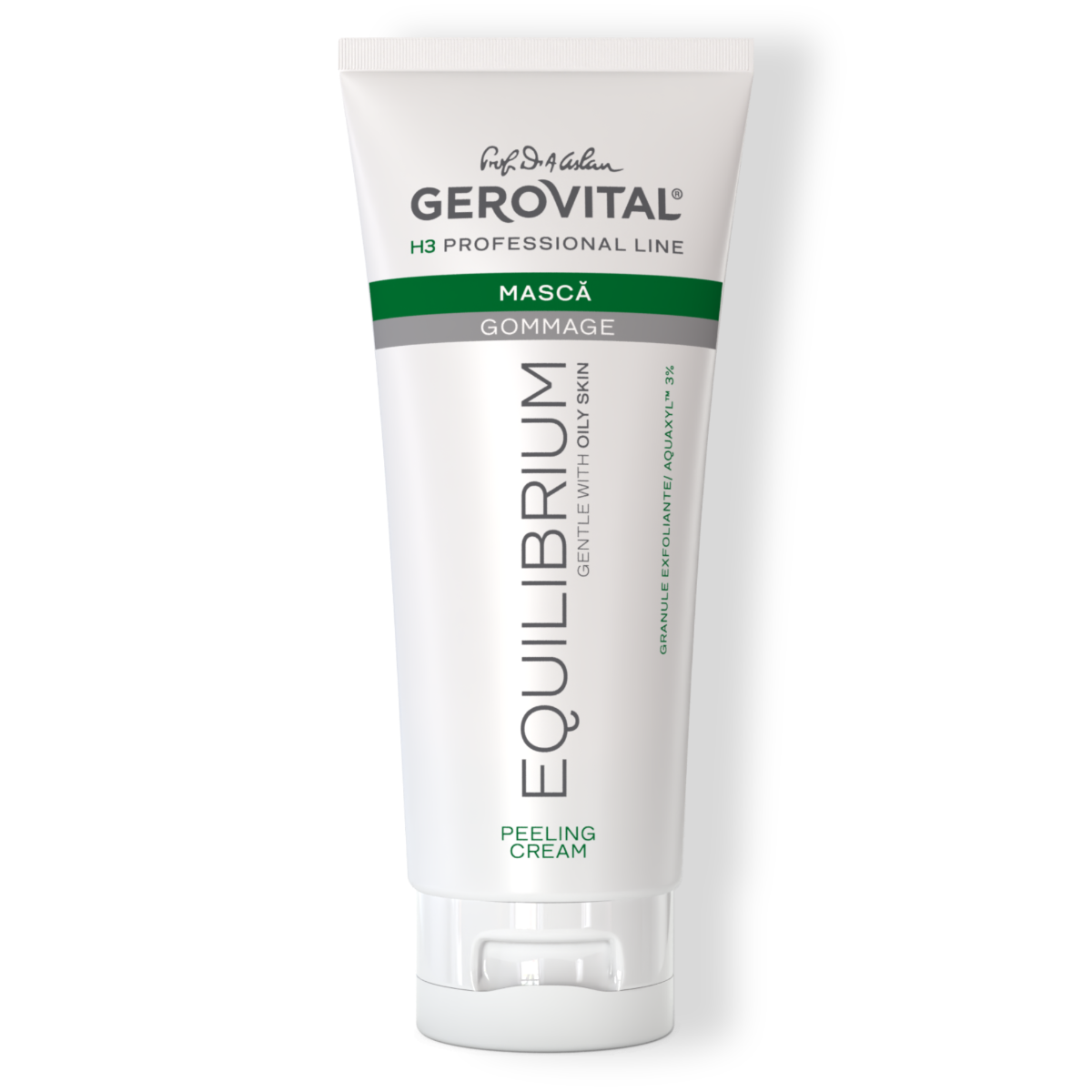 Mască Gommage Exfoliantă Pentru Ten Gras și Normal Cu Smburi De Caisă, Gerovital H3 Equilibrium, 200 Ml