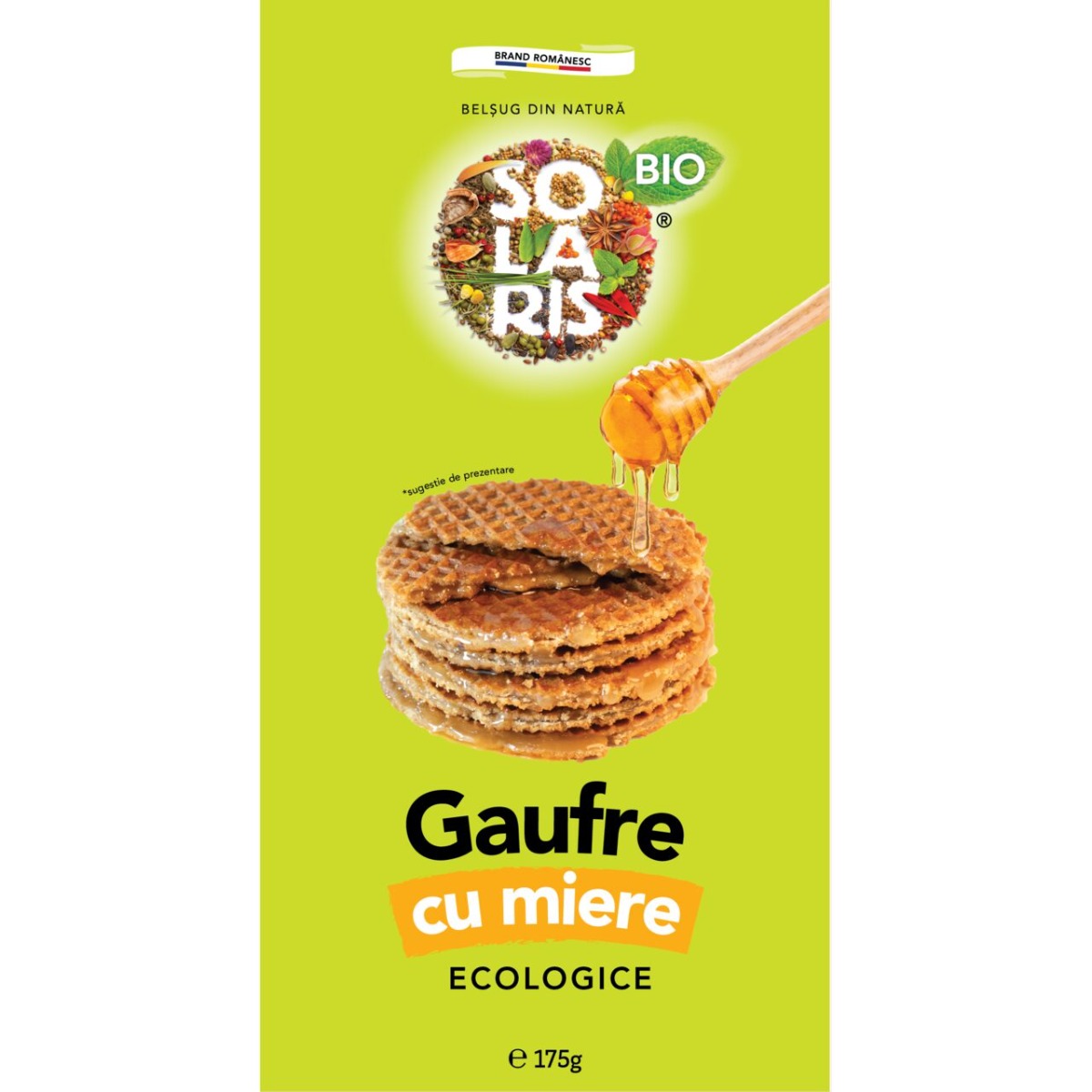 Gaufre Bio cu miere, 175g, Solaris