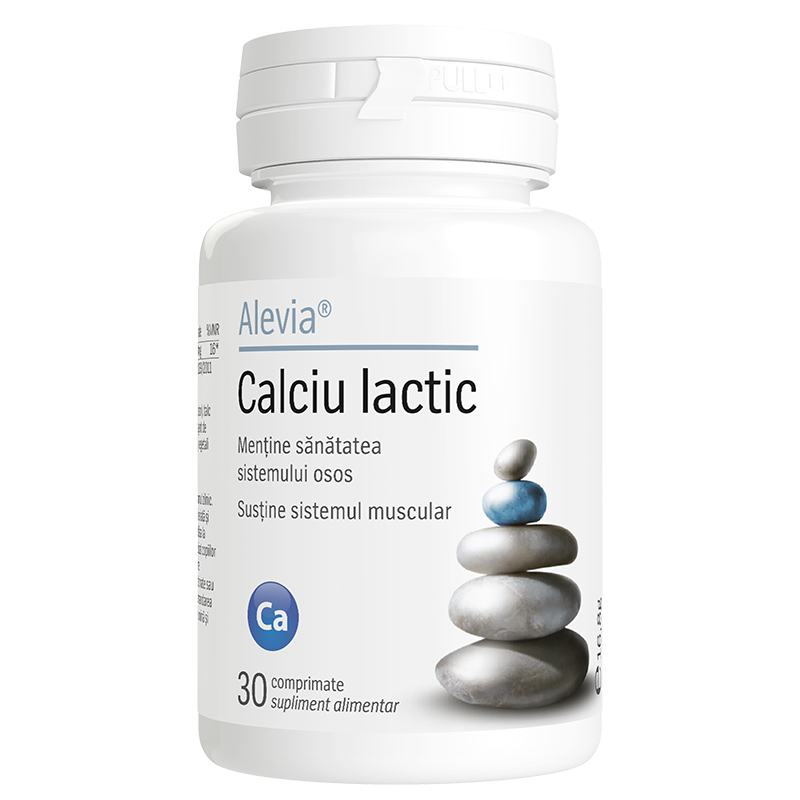 Calciu lactic, 30 comprimate, Alevia