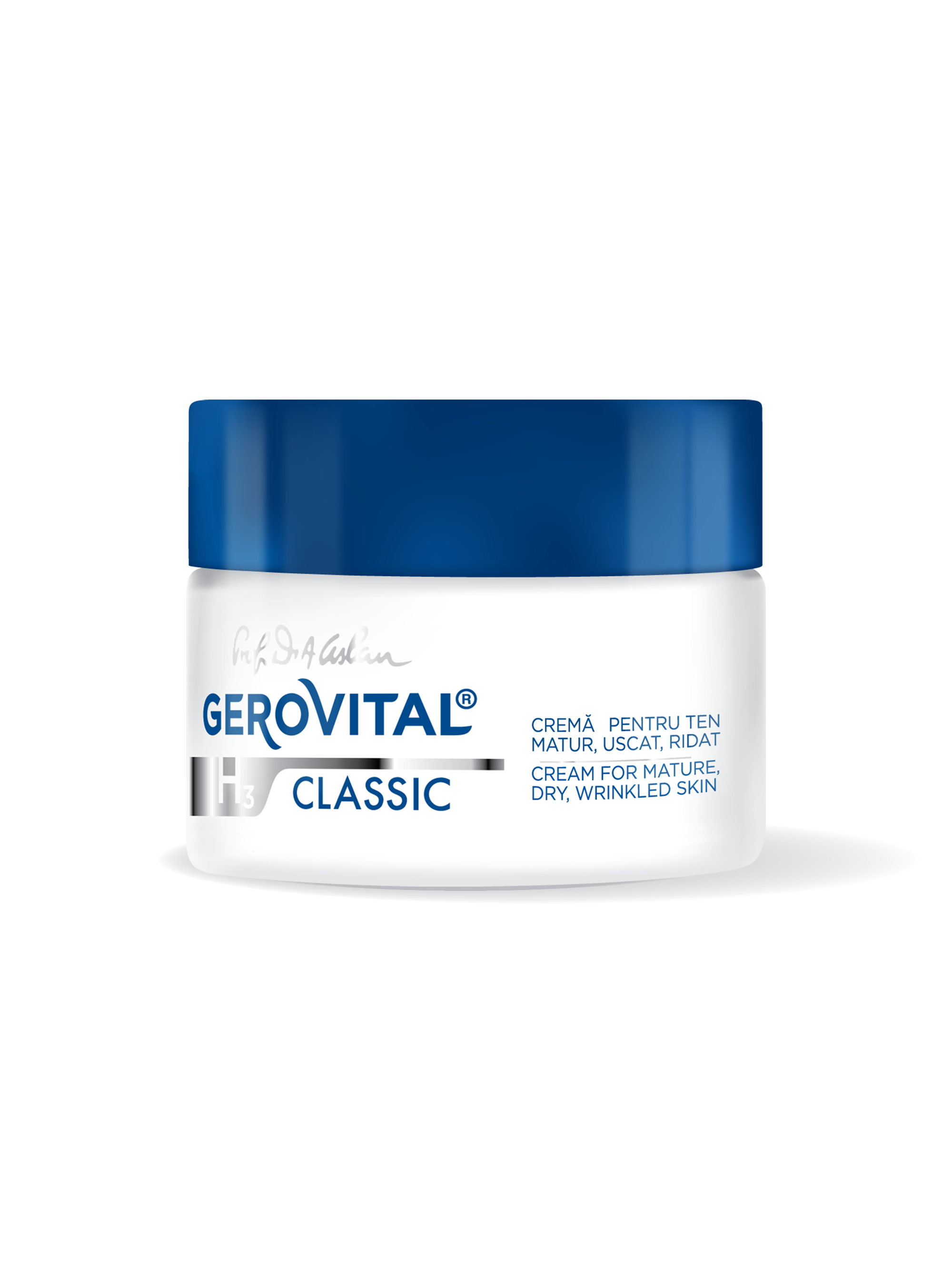 Cremă Hidratantă Cu Efect Anti-aging Intens Pentru Ten Matur, Uscat, Ridat  Reconstrucție și Regenerare, Gerovital H3 Classic, 50 Ml