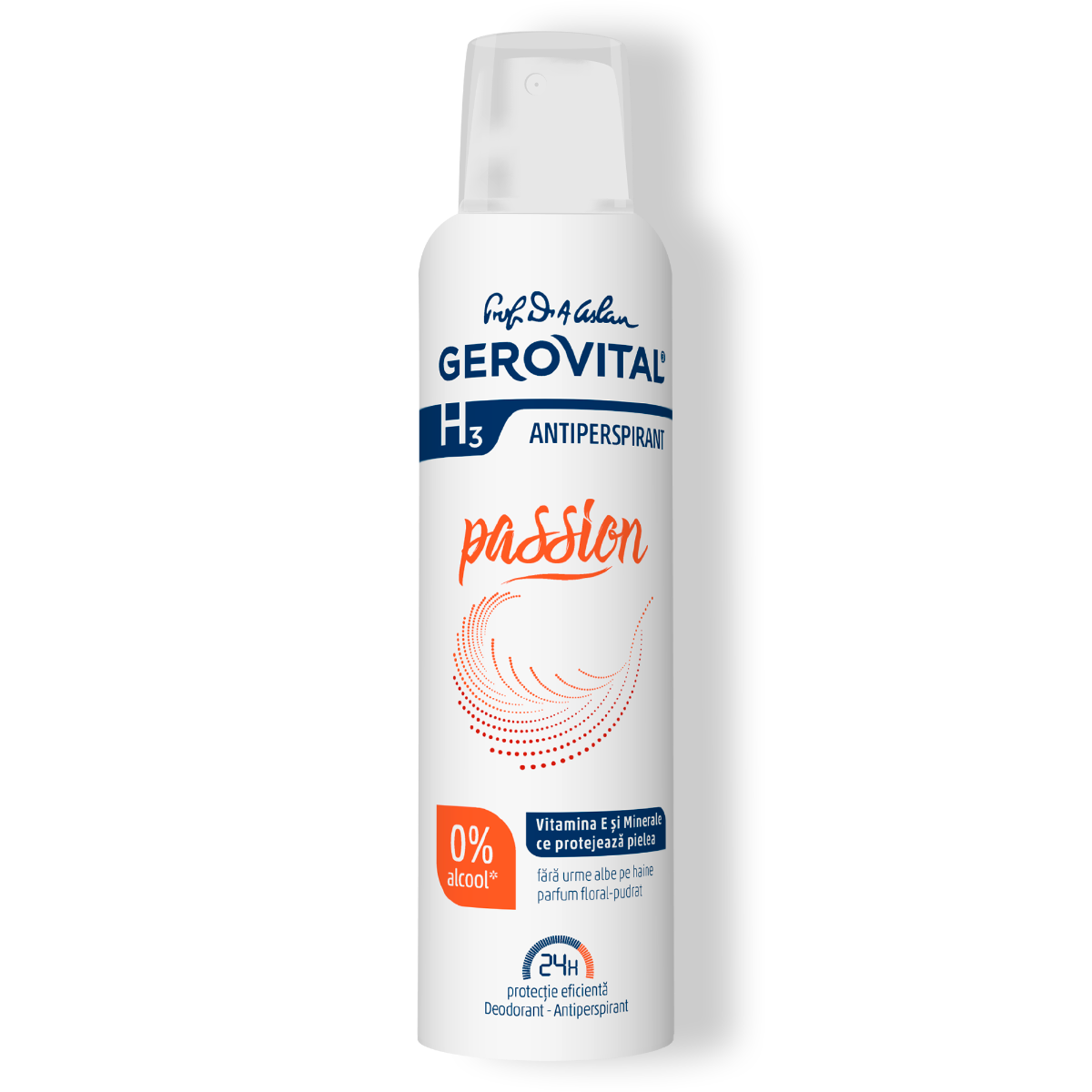 Deodorant Antiperspirant Passion Protecție De Lungă Durată, Fără Urme Albe, Parfum Floral-pudrat, Gerovital H3 Antiperspirante, 150 Ml