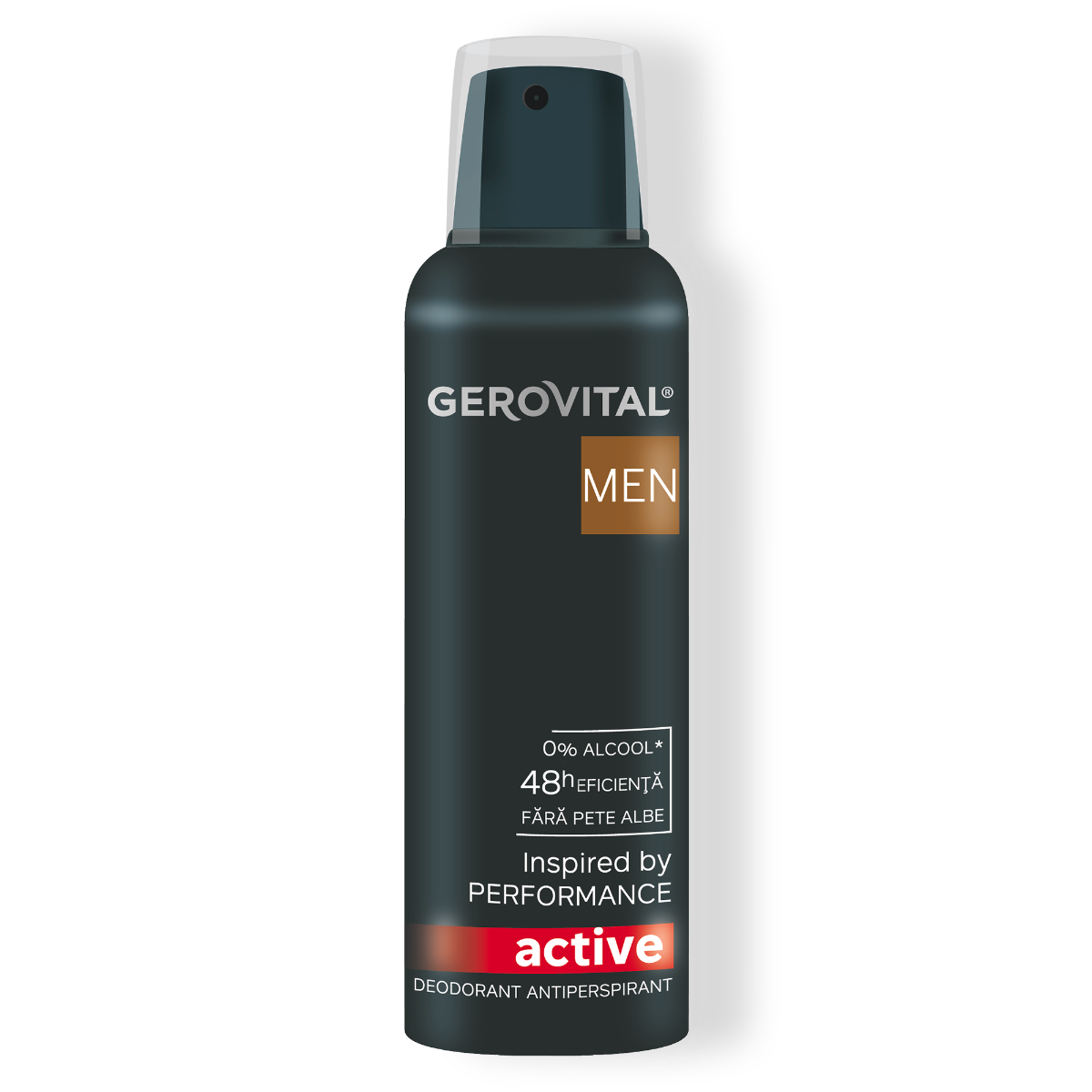 Deodorant Antiperspirant Active  Protecție 48h, Fără Alcool, Fără Pete Albe, Note Lemnoase De Cedru și Mosc, Gerovital Men, 150 Ml