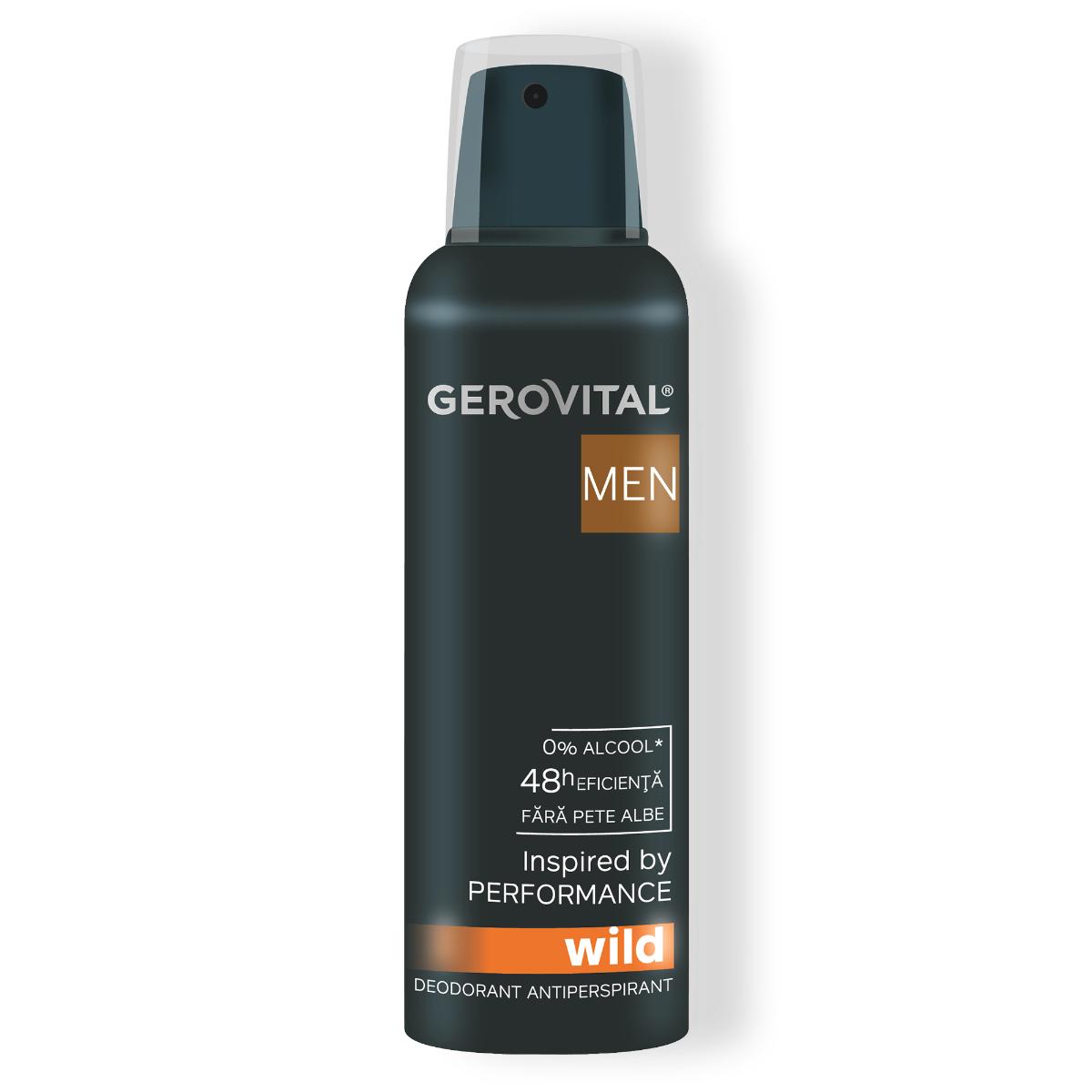 Deodorant Antiperspirant Wild  Protecție 48h, Fără Alcool, Parfum Persistent, Gerovital Men, 150 Ml