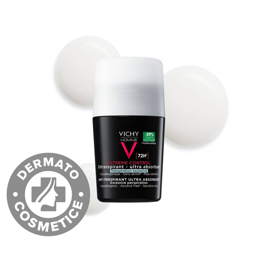 Deodorant roll-on pentru barbati control extrem 72h Homme, 50ml, Vichy