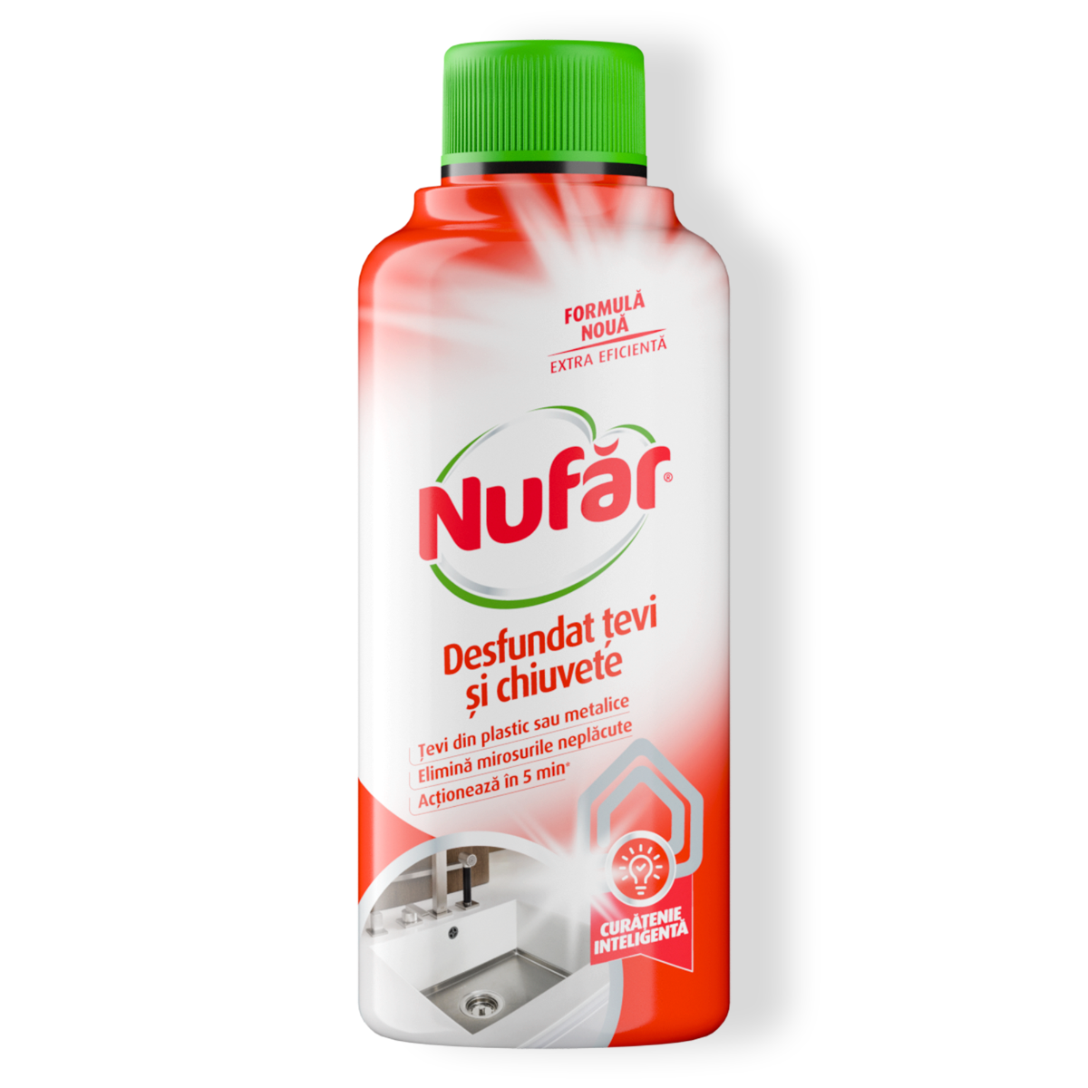 Nufăr Desfundat Țevi și Chiuvete, Desfundă și Elimină Mirosurile Din Baie și Bucătărie, 375 Ml