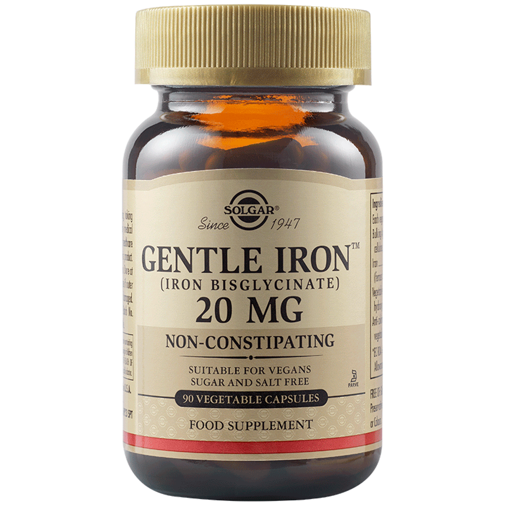 Fier cu actiune blanda Gentle Iron 20mg, 90 capsule, Solgar