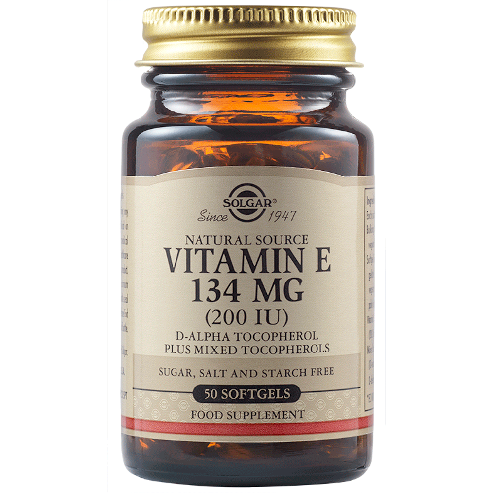 Vitamina E naturala 134mg, 50 capsule, Solgar
