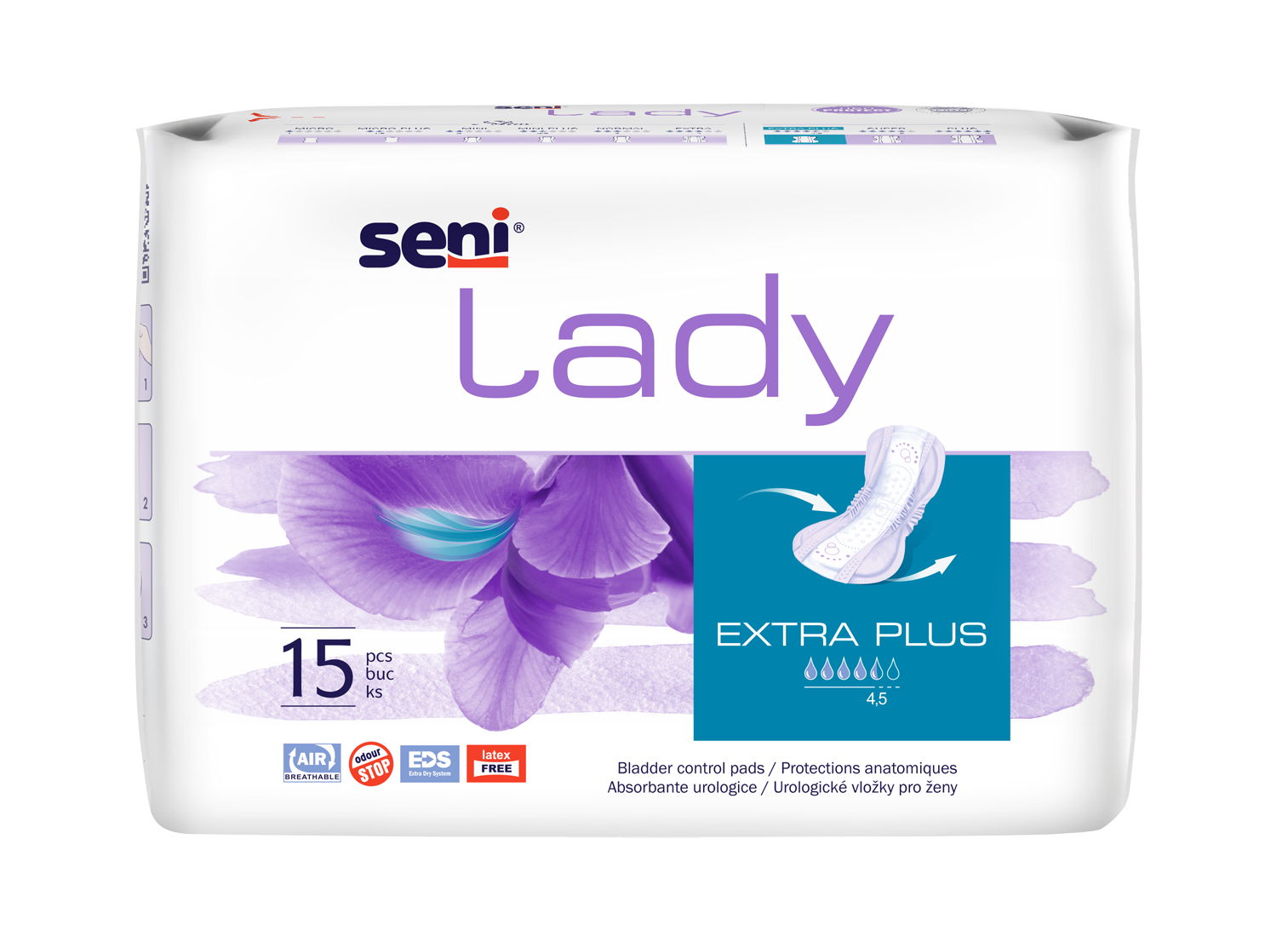 Absorbante pentru incontinenta urinara Lady Extra Plus, 15 bucati, Seni
