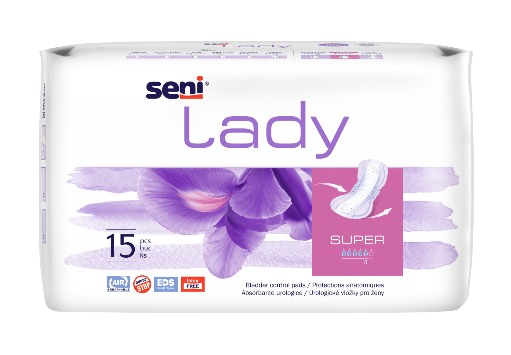 Absorbante pentru incontinenta urinara Lady Super, 15 bucati, Seni