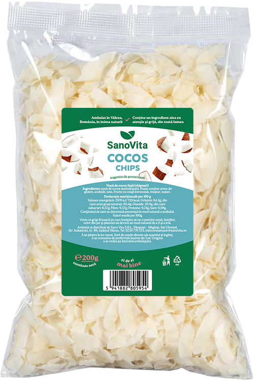 Cocos chips, 200g, SanoVita