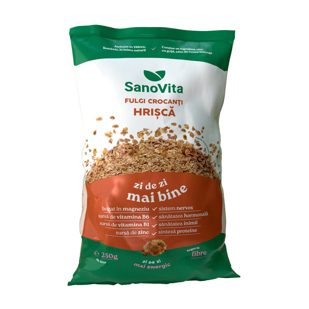 Fulgi crocanti de hrisca, 250g, SanoVita