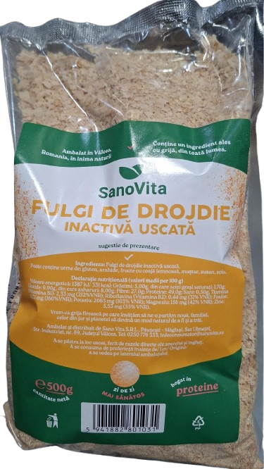 Fulgi de drojdie uscata, 500g, SanoVita