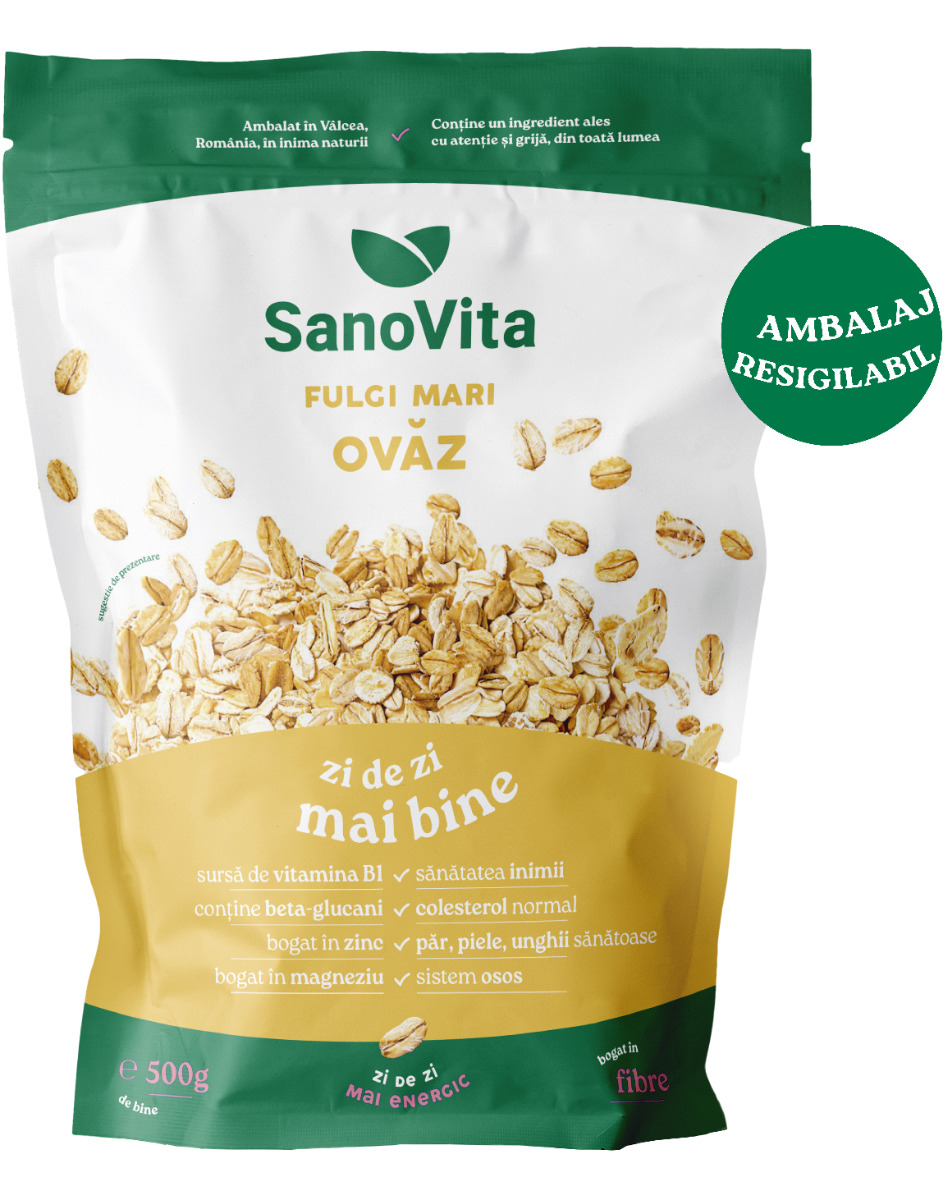 Fulgi de ovaz mari, 500g, SanoVita