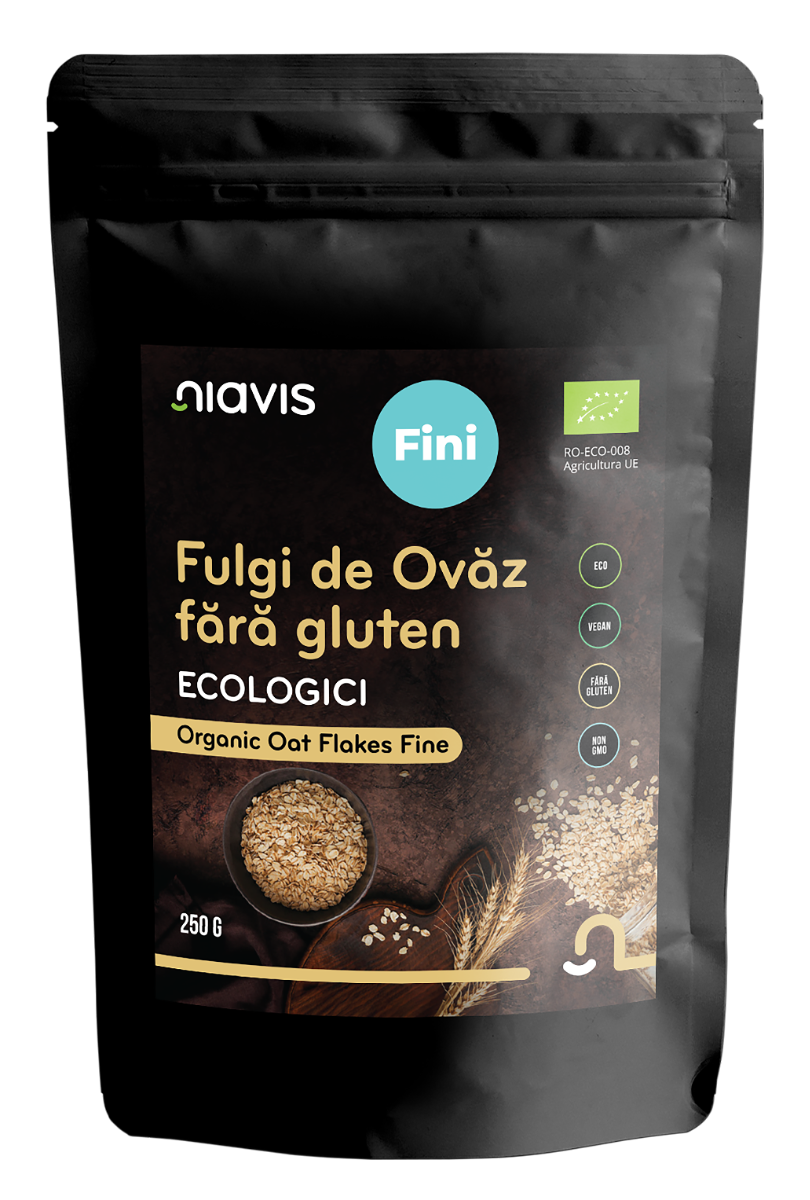 Fulgi de ovaz ecologici fara gluten, 250g, Niavis