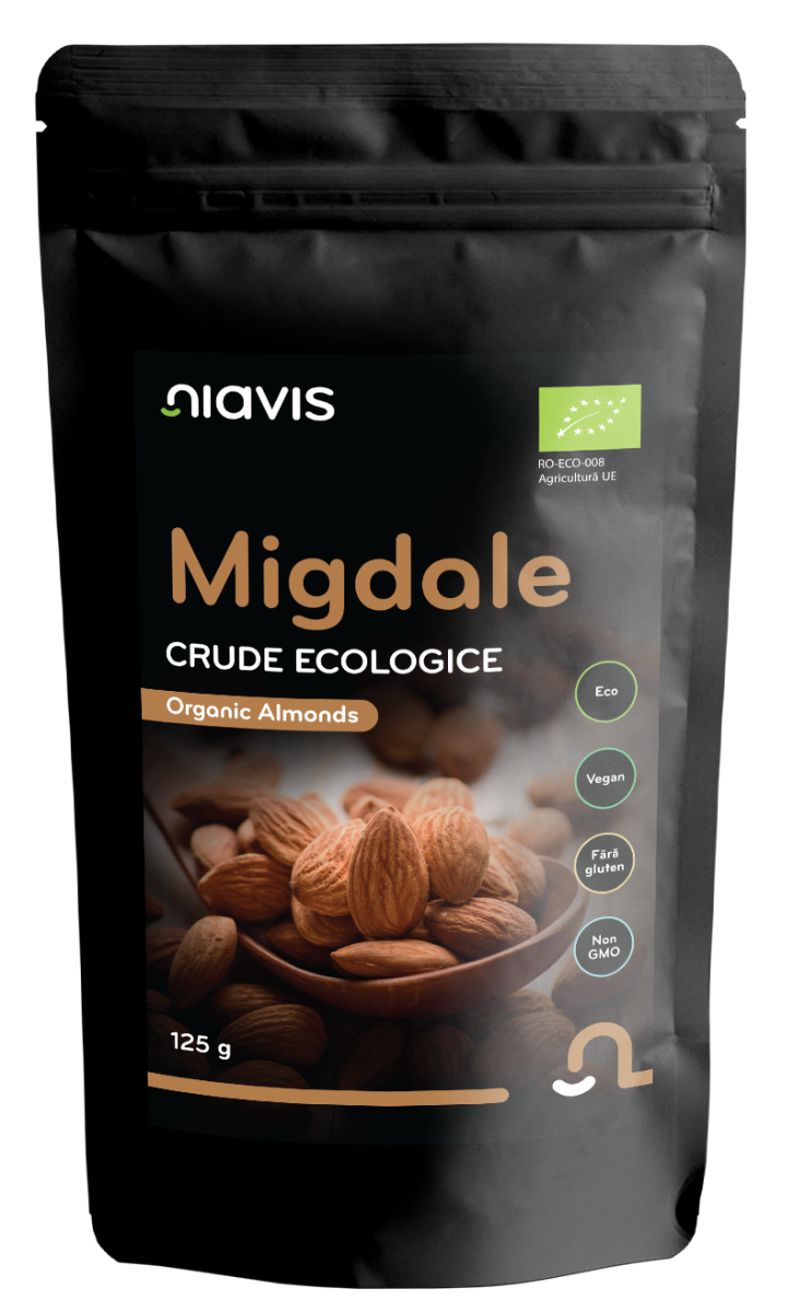 Migdale crude ecologice, 125g, Niavis