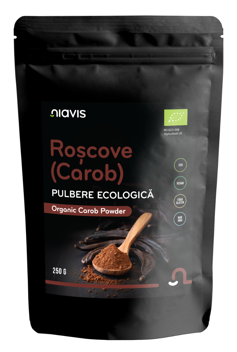 Roscove (Carob) Pulbere ecologica, 250g, Niavis