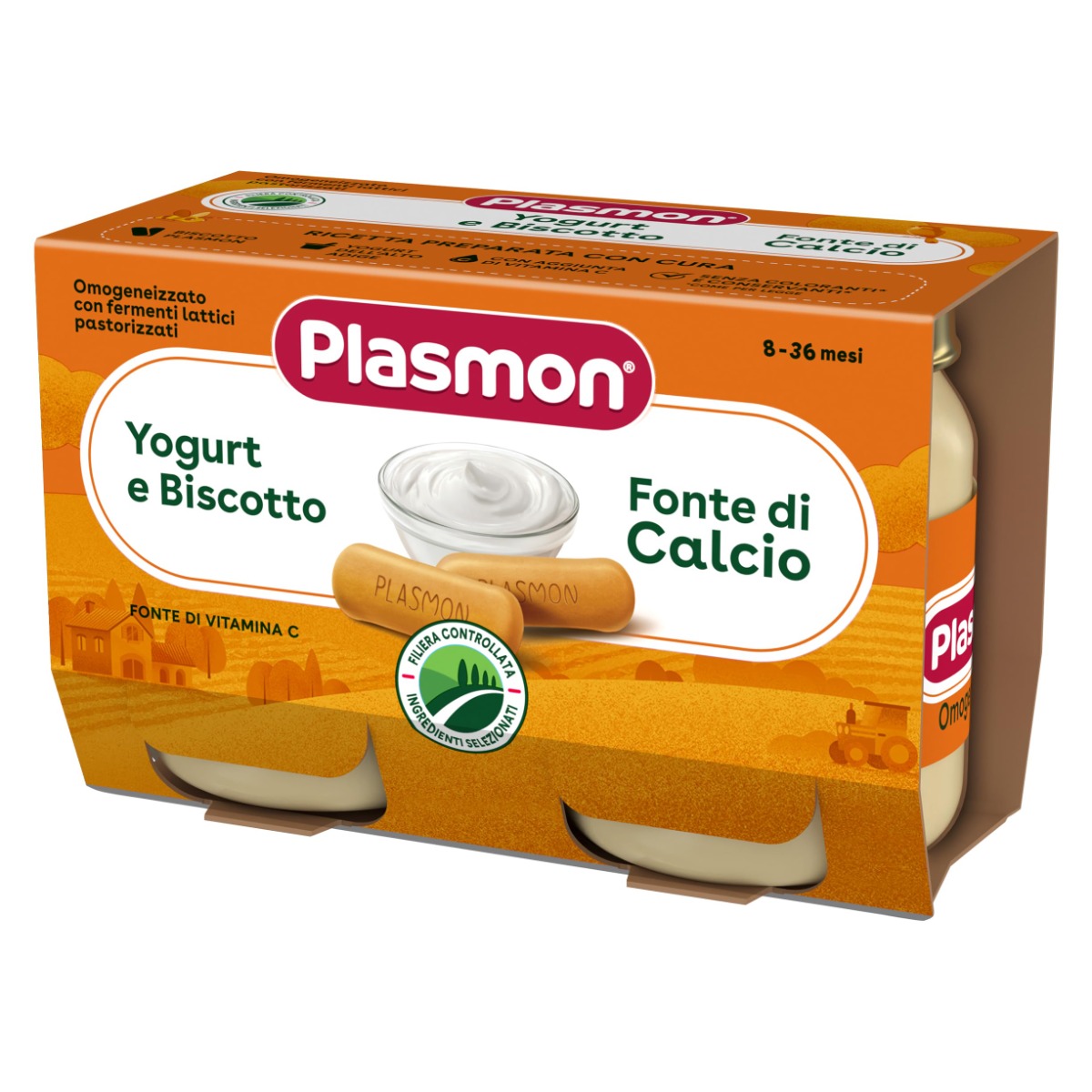 Iaurt cu biscuiti 8 luni+, 2 x 120g, Plasmon