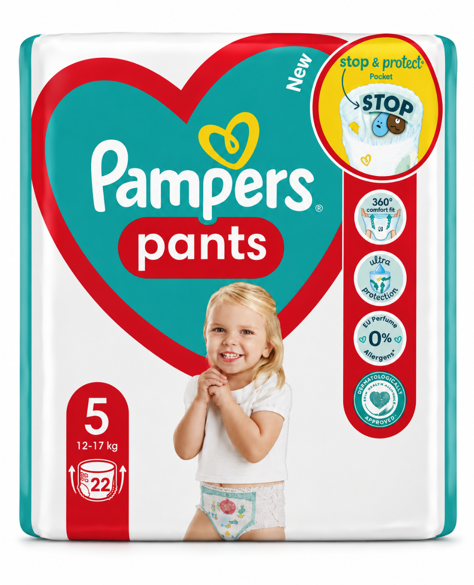 Scutece Active Baby Pants 12-17 kg, Marimea 5, 22 bucati, Pampers