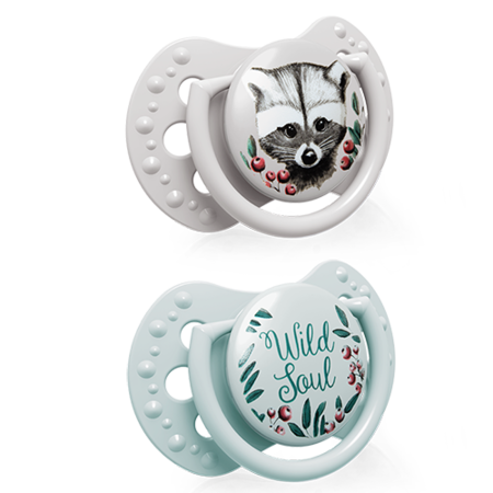 Suzeta din silicon Dynamic Night&Day wild soul pentru baieti 0-2 luni, 2 bucati, Lovi