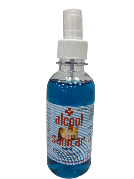 Alcool sanitar 70% cu pulverizator, 200ml, Eurol
