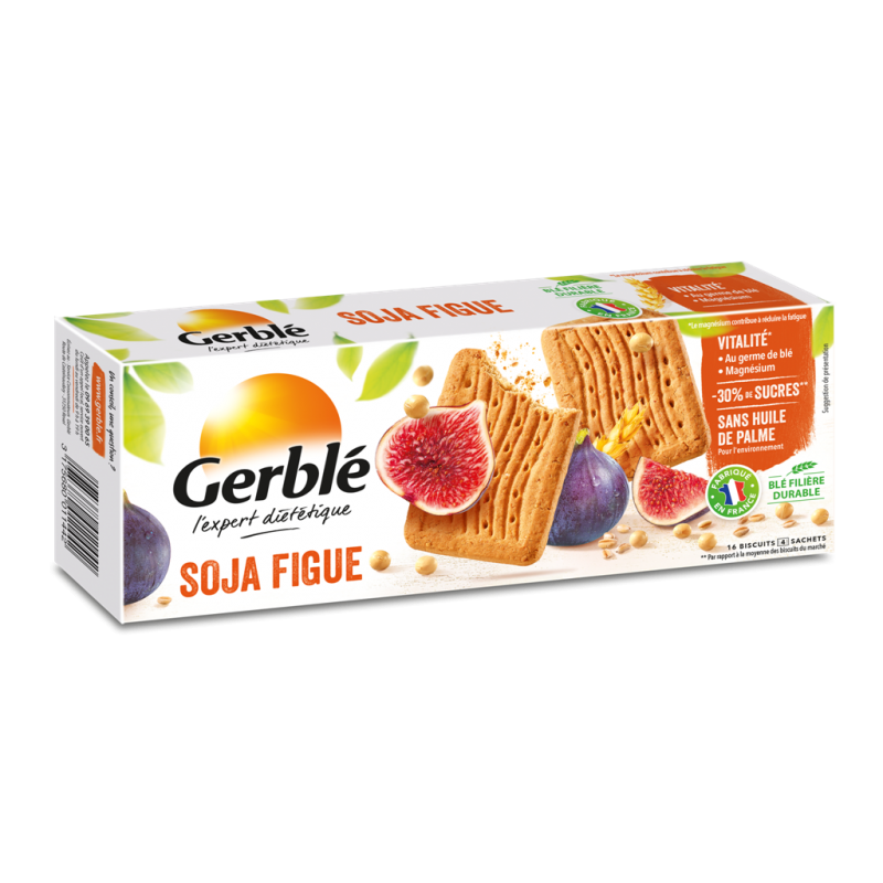 Biscuiti cu soia si smochine, 270g, Gerble Expert Dietetic