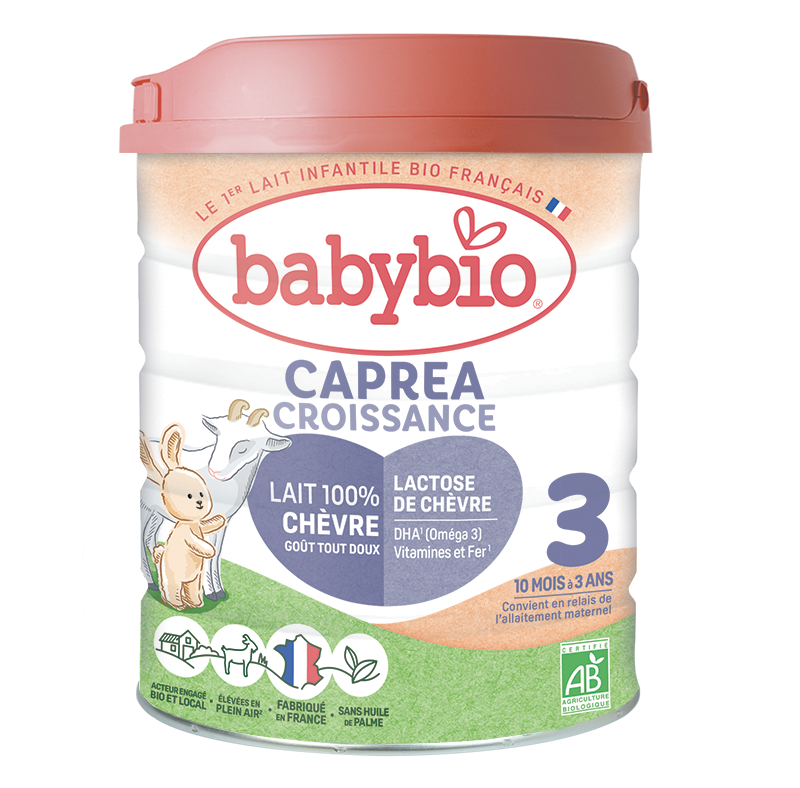 Lapte praf de capra Organic Caprea 3 10-36 luni, 800g, BabyBio