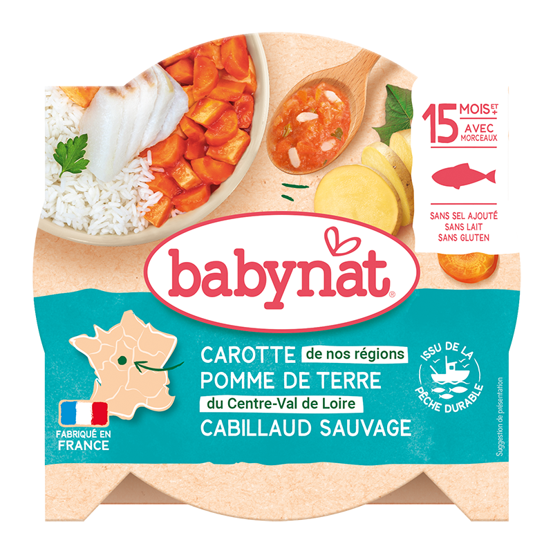 Meniu morcovi, cartofi si peste cod, 260g, BabyBio