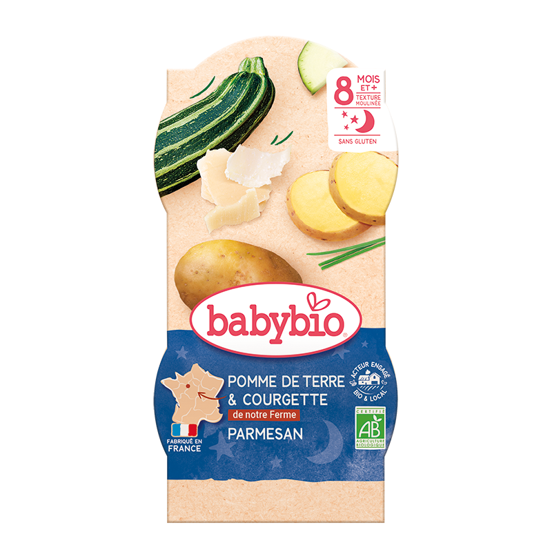 Meniu piure de cartofi si dovlecel, 2 x 200g, BabyBio