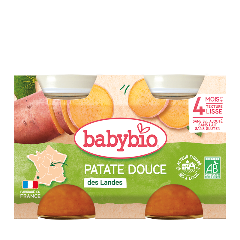 Piure de cartofi dulci 4+ luni Bio, 2 x 130g, BabyBio