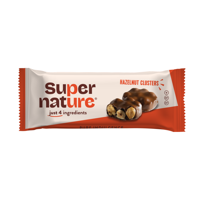 Ciocolata cu alune de padure intregi Bio, 34g, Super Nature