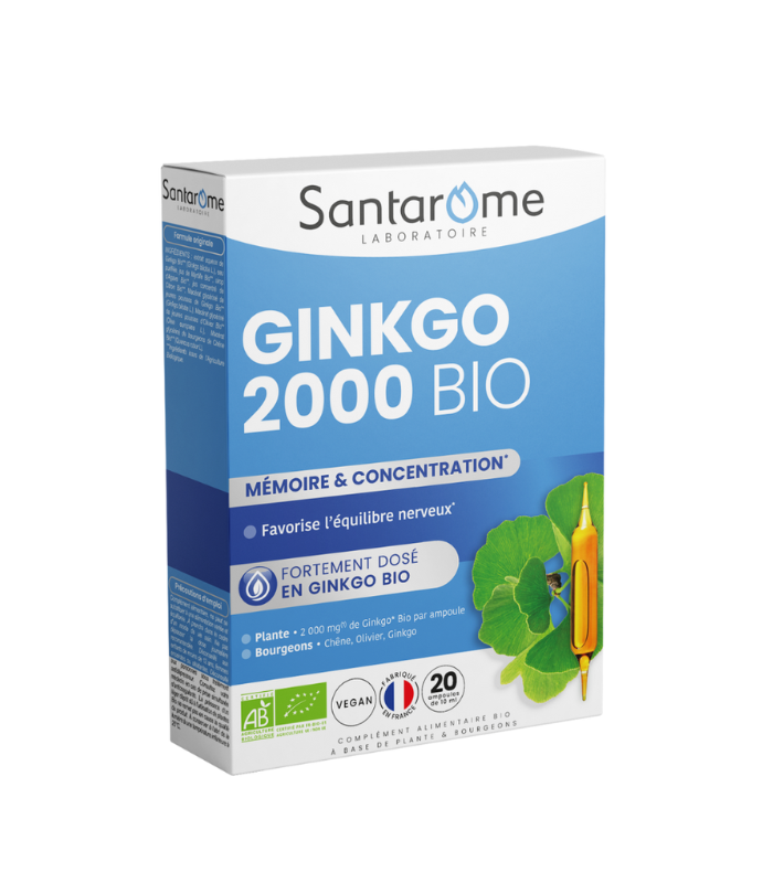 Ginkgo Bio 2000, 20 fiole x 10ml, Santarome