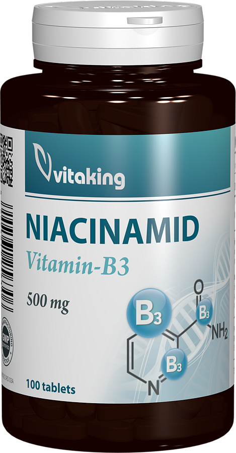 Vitamina B3 Niacinamida 500mg, 100 comprimate, Vitaking