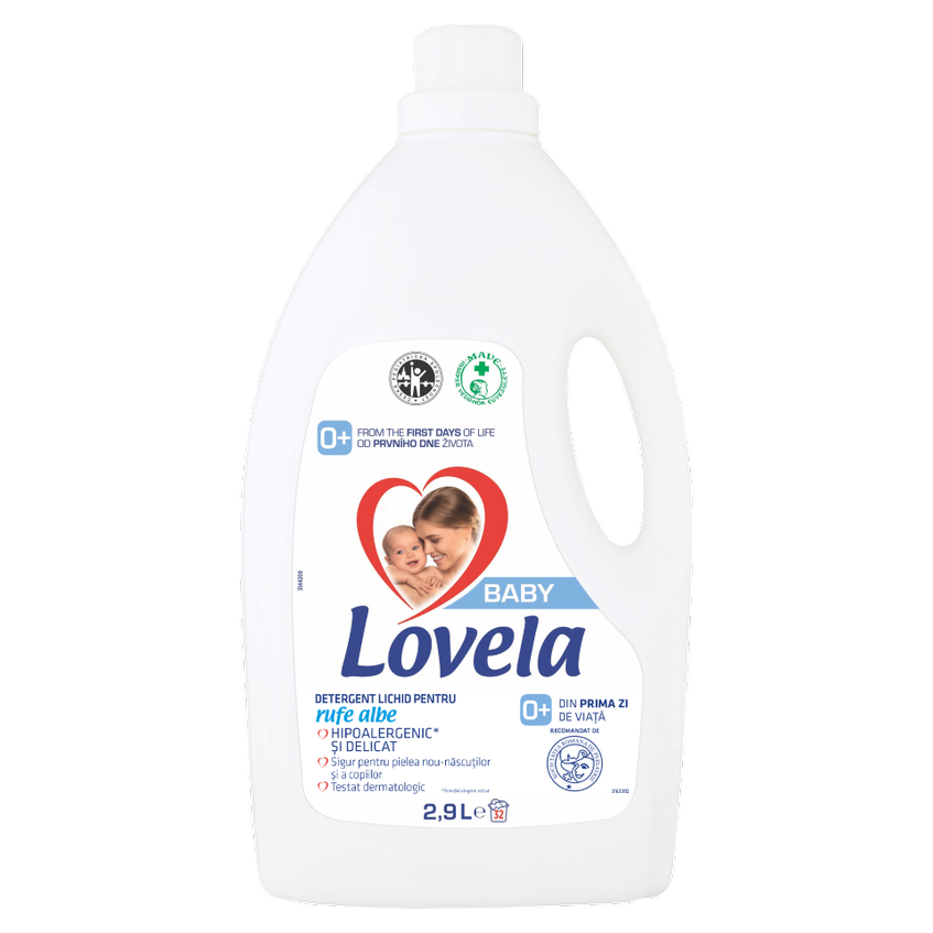 Detergent lichid pentru rufe albe, 2.9 litri, Lovela Baby
