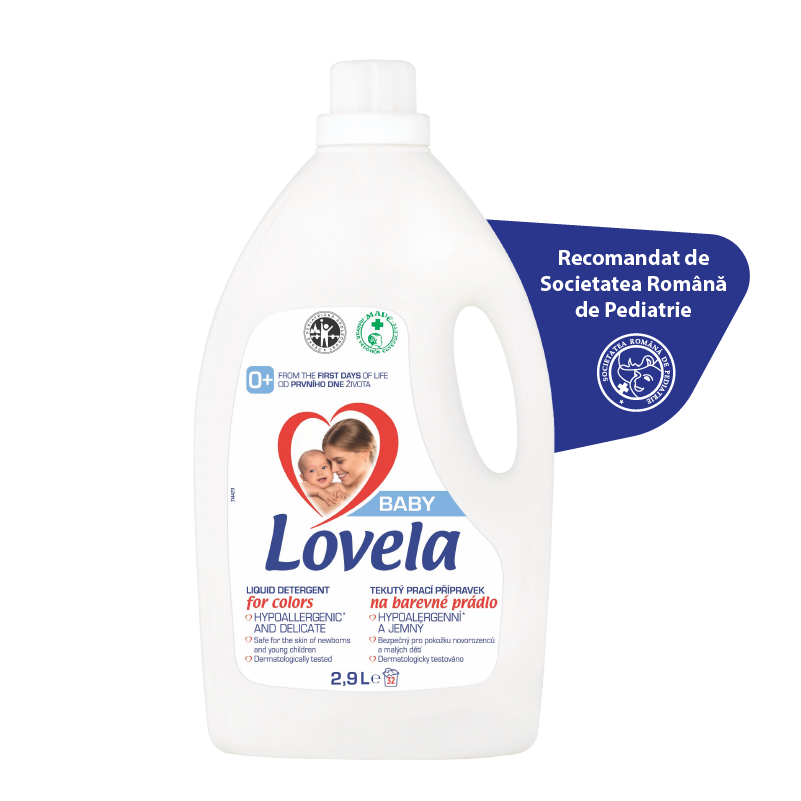Detergent lichid pentru rufe colorate, 2.9 litri, Lovela Baby