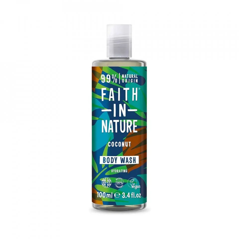 Gel de dus natural hidratant cu cocos, 100ml, Faith in Nature