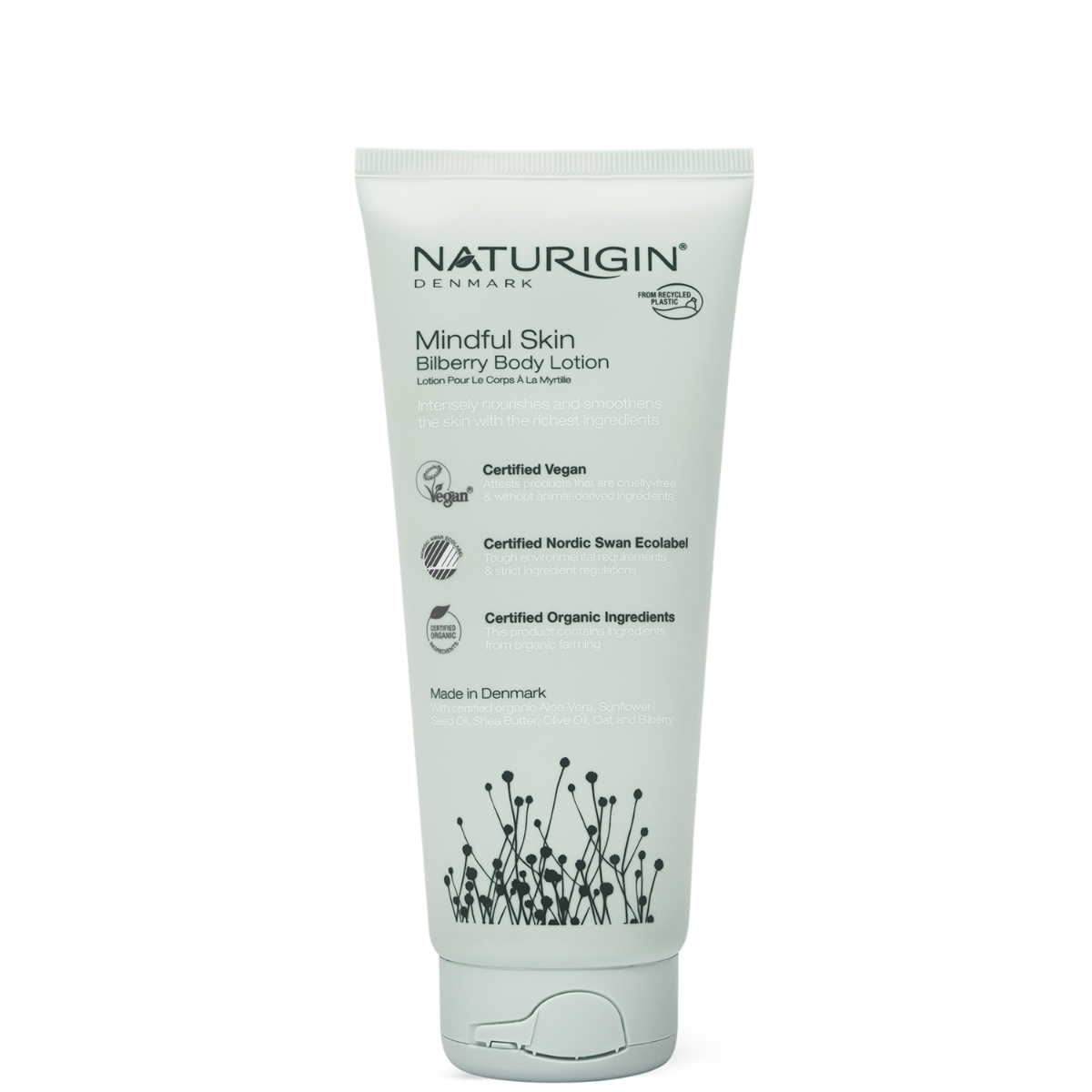 Lotiune de corp cu afine Bilberry Body Mindful Skin, 200ml, Naturigin