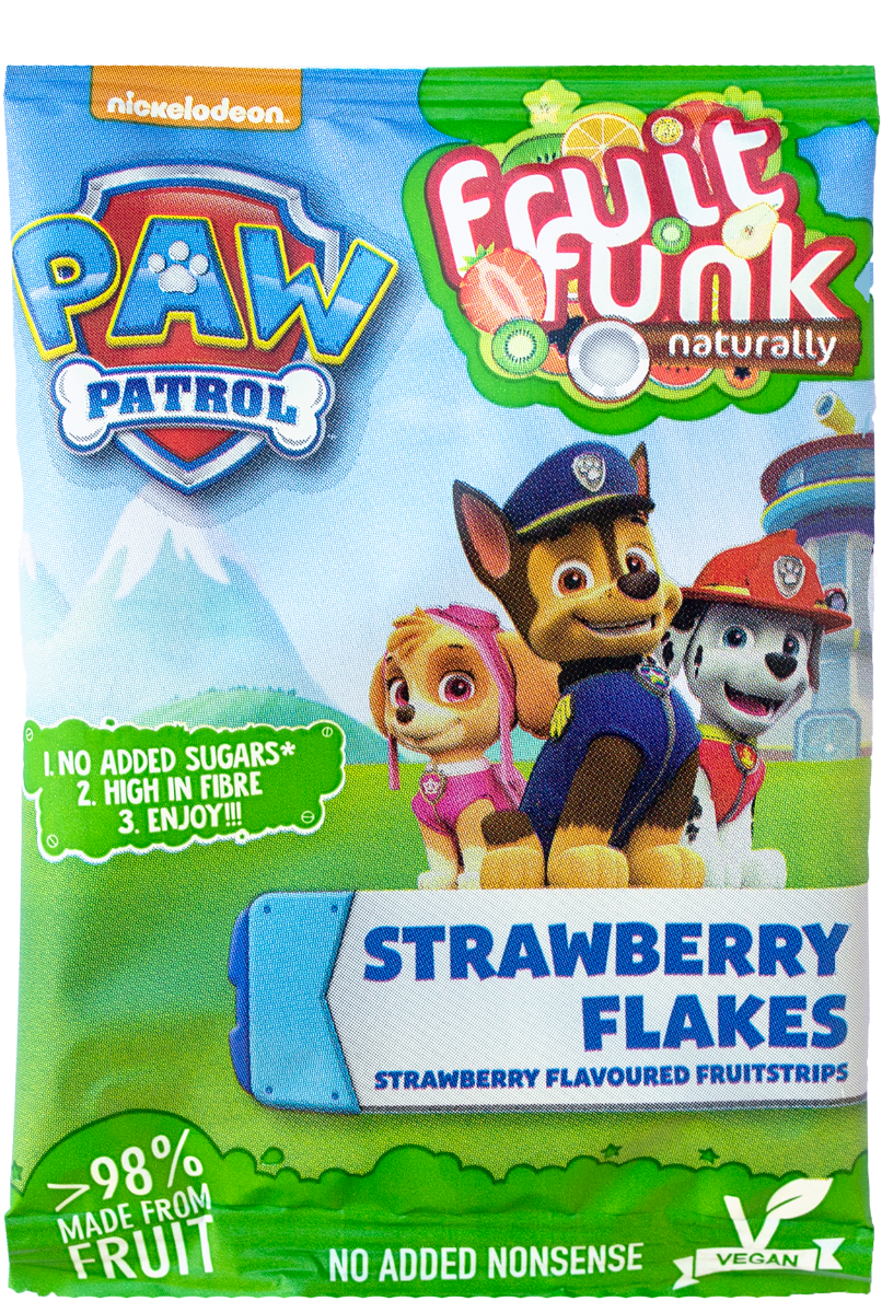 Fulgi din fructe cu capsuni Paw Patrol, 16g, Fruit Funk