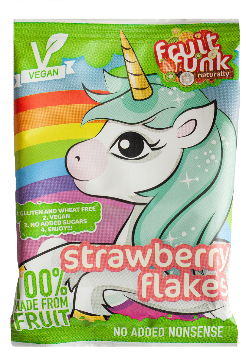 Fulgi din fructe cu capsuni Unicorn, 16g, Fruit Funk